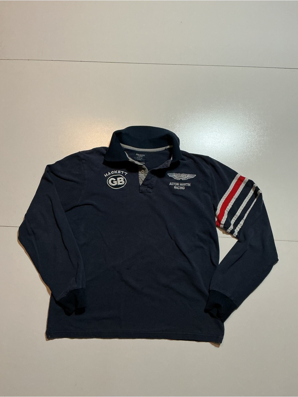 Hackett London Aston Martin Racing GB
Great Britain L/S Striped Rugby Polo Shirt
